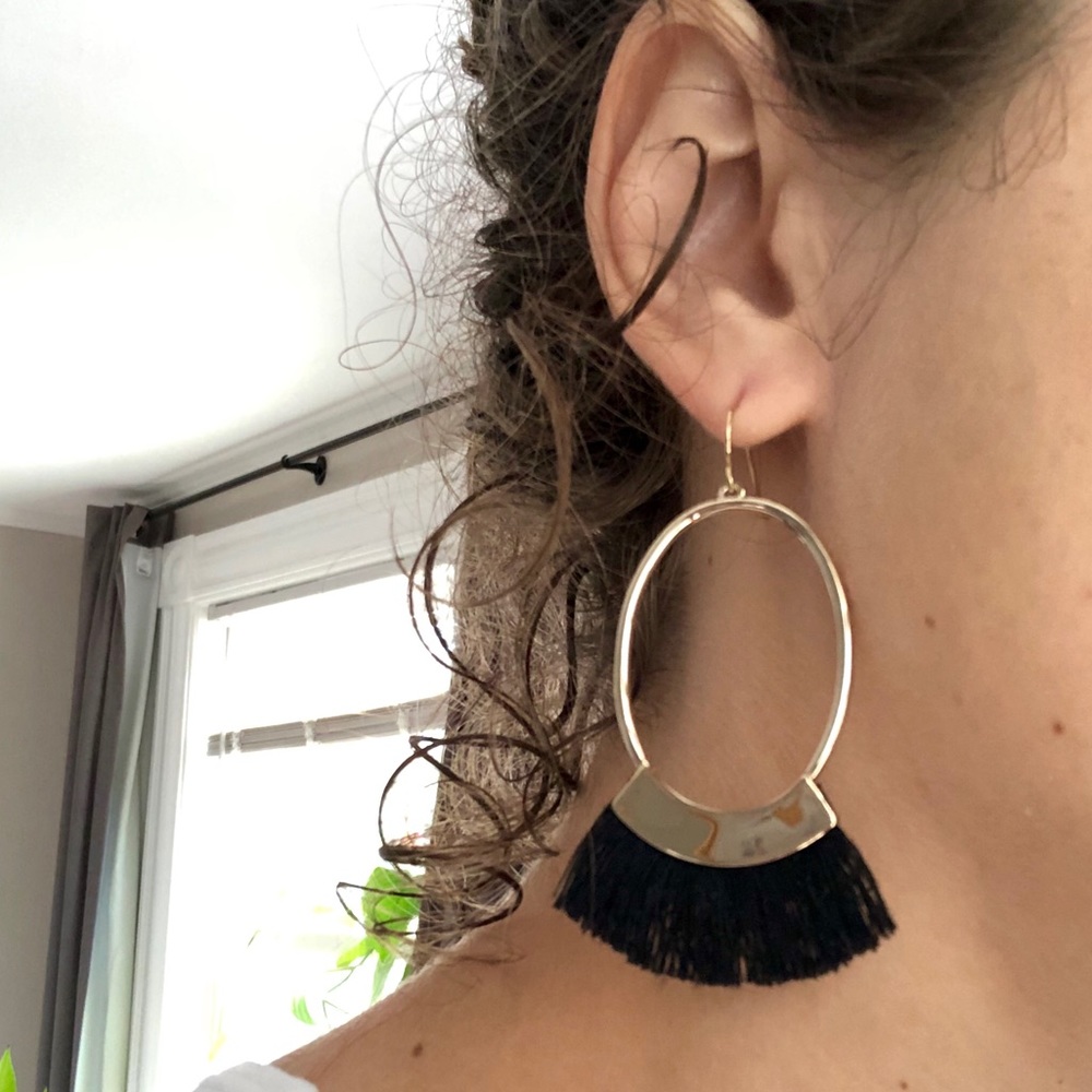 & Other Stories Oval Fringe Earrings